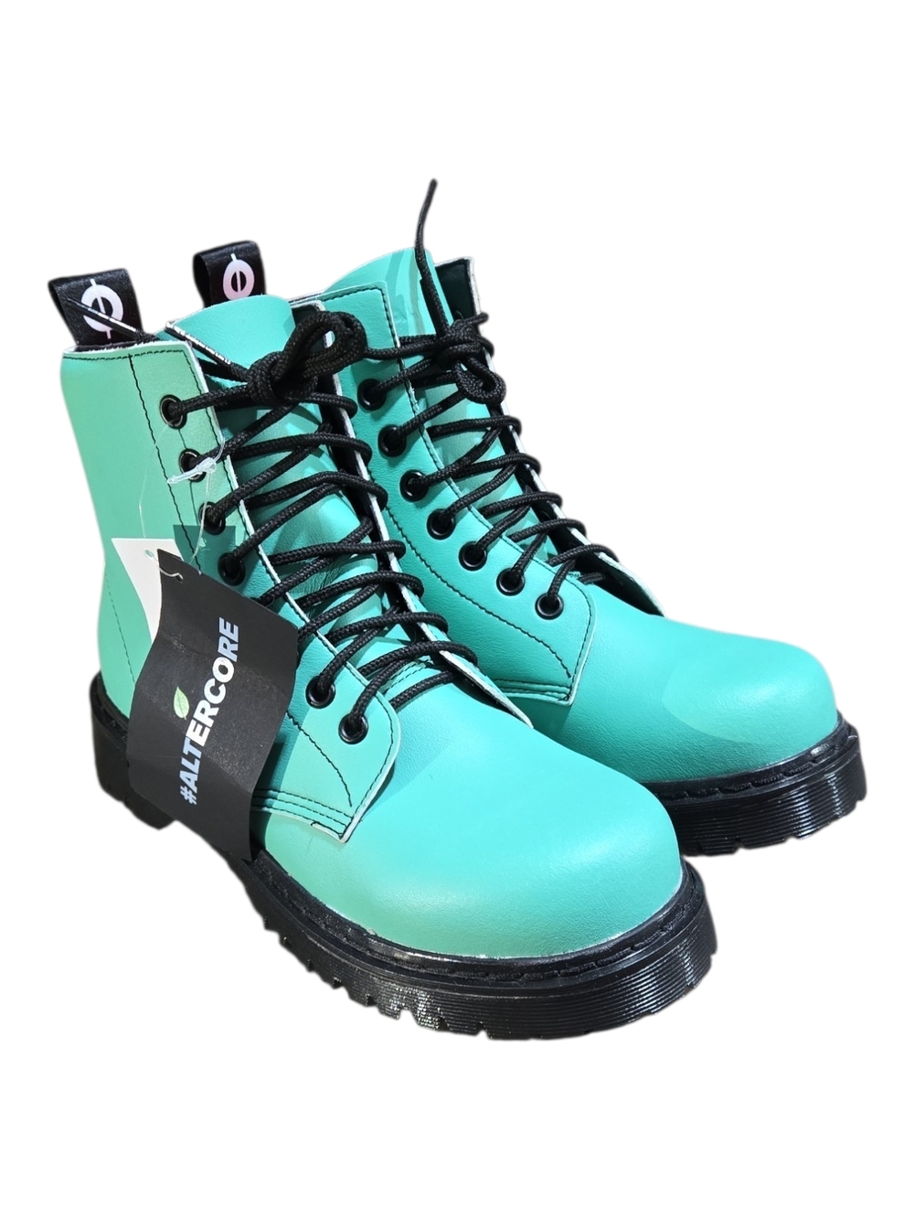 Altercore Mint Green 651 D Vegan Leather Lace-Up Combat Boots Women's Size 6.5